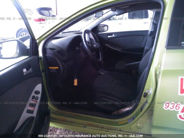 KMHCT5AE0EU171600 - 2014 HYUNDAI ACCENT GLS/GS GREEN photo 5