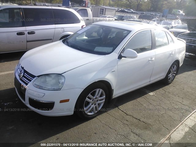 3VWEF71K27M147986 - 2007 VOLKSWAGEN JETTA WOLFSBURG WHITE photo 2