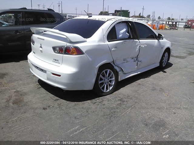 JA32U2FU0GU002447 - 2016 MITSUBISHI LANCER ES WHITE photo 4