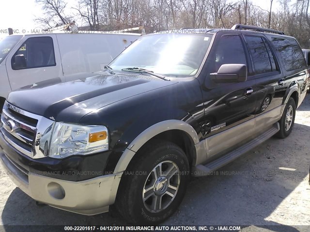 1FMFK18537LA27871 - 2007 FORD EXPEDITION EL EDDIE BAUER BLACK photo 2