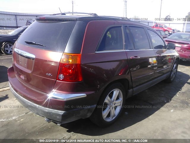 2A8GM68X97R300359 - 2007 CHRYSLER PACIFICA TOURING MAROON photo 4