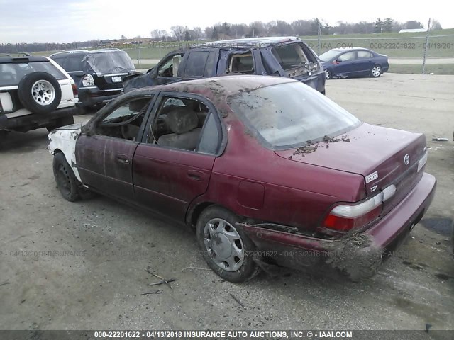 1NXBB02EXVZ631099 - 1997 TOYOTA COROLLA DX MAROON photo 3