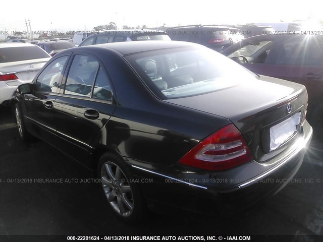 WDBRF40J34F443640 - 2004 MERCEDES-BENZ C 230K SPORT SEDAN BLACK photo 3