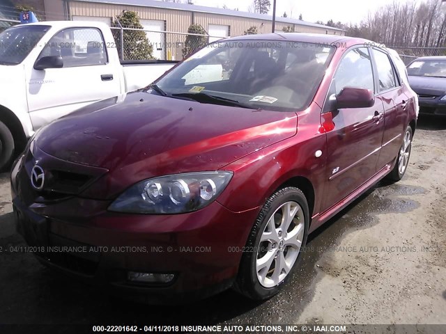 JM1BK343781172640 - 2008 MAZDA 3 HATCHBACK RED photo 2