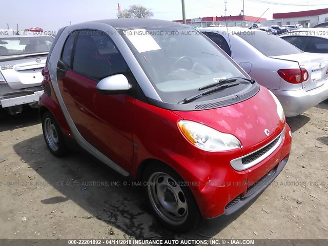 WMEEJ31X09K257128 - 2009 SMART FORTWO PURE/PASSION RED photo 1