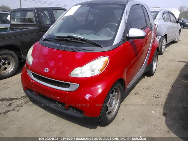 WMEEJ31X09K257128 - 2009 SMART FORTWO PURE/PASSION RED photo 2