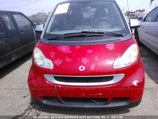 WMEEJ31X09K257128 - 2009 SMART FORTWO PURE/PASSION RED photo 6