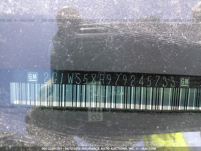 2G1WS58R979245733 - 2007 CHEVROLET IMPALA POLICE BLACK photo 9