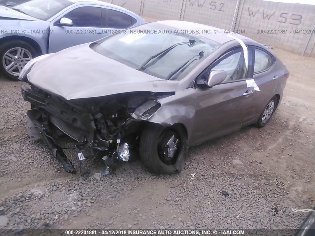 5NPDH4AE4GH692661 - 2016 HYUNDAI ELANTRA SE/SPORT/LIMITED BROWN photo 2