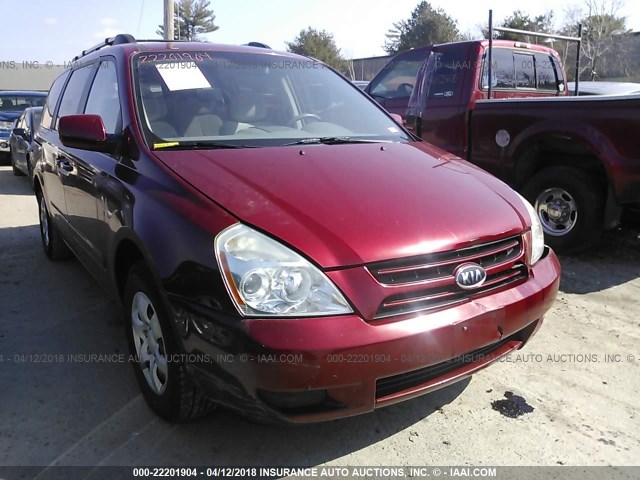 KNDMB233276190873 - 2007 KIA SEDONA EX/LX RED photo 1