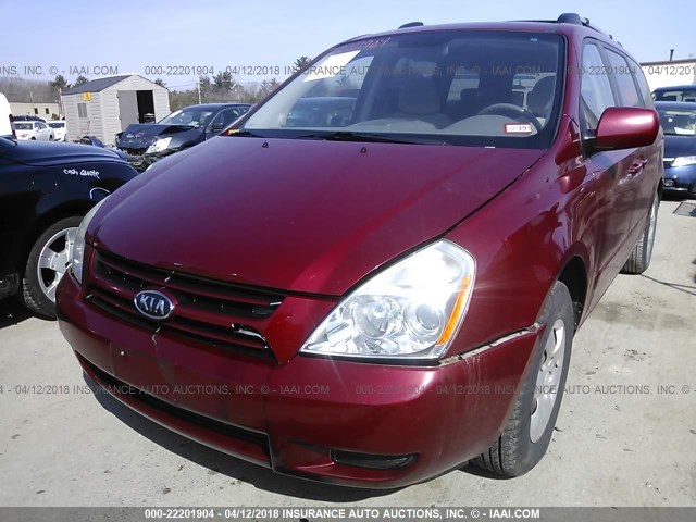 KNDMB233276190873 - 2007 KIA SEDONA EX/LX RED photo 2