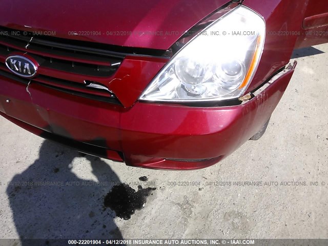 KNDMB233276190873 - 2007 KIA SEDONA EX/LX RED photo 6