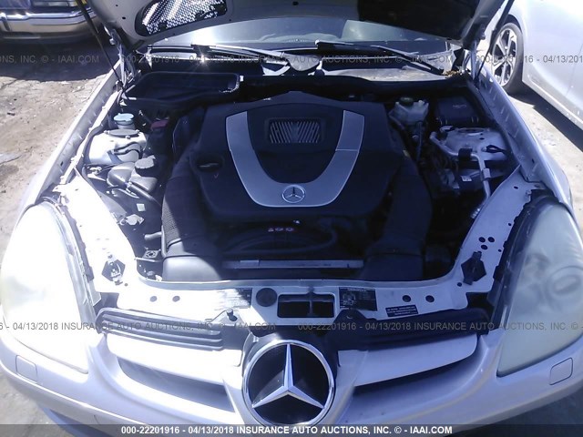 WDBWK56F95F069303 - 2005 MERCEDES-BENZ SLK 350 SILVER photo 10