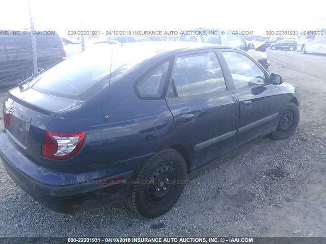 KMHDN56D75U173360 - 2005 HYUNDAI ELANTRA GLS/GT BLUE photo 4