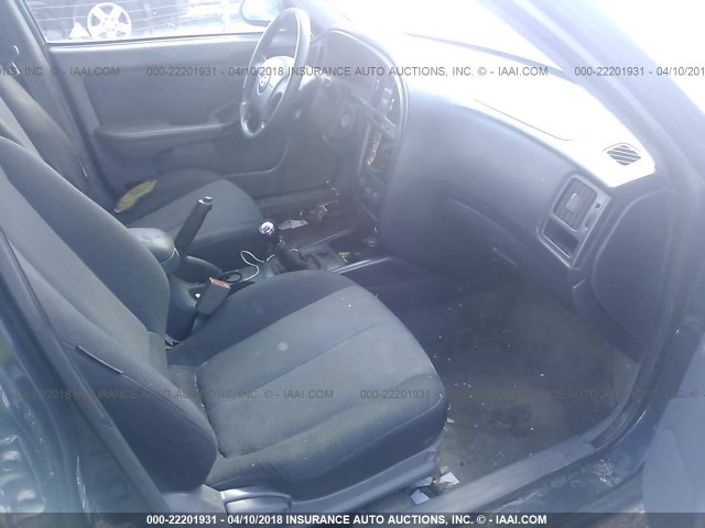 KMHDN56D75U173360 - 2005 HYUNDAI ELANTRA GLS/GT BLUE photo 5