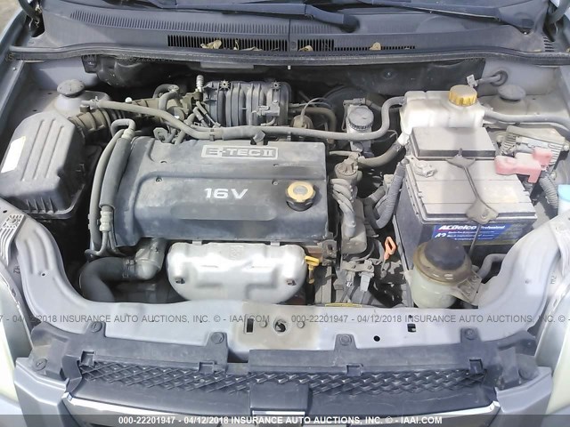 KL1TD56617B107106 - 2007 CHEVROLET AVEO LS GRAY photo 10