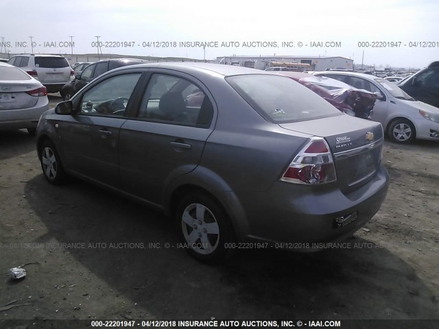 KL1TD56617B107106 - 2007 CHEVROLET AVEO LS GRAY photo 3