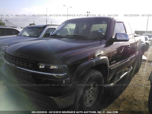 2GCEK19T411371722 - 2001 CHEVROLET SILVERADO K1500 BURGUNDY photo 2