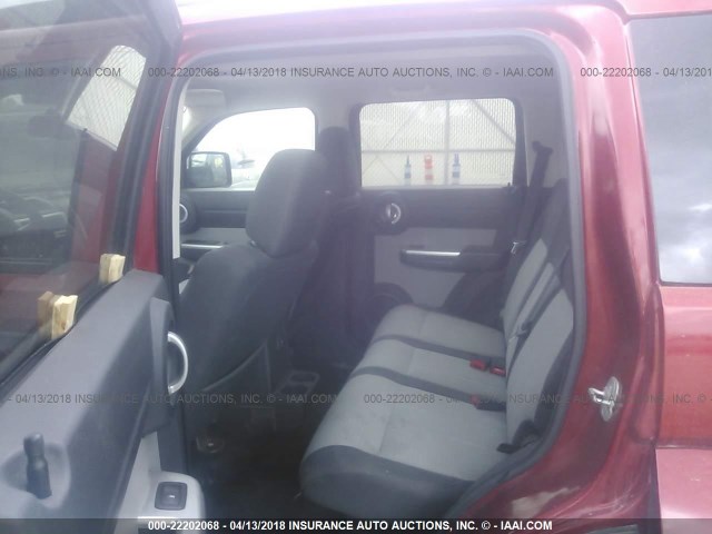 1D8GT58K38W219165 - 2008 DODGE NITRO SLT 勃艮第红 照片 8