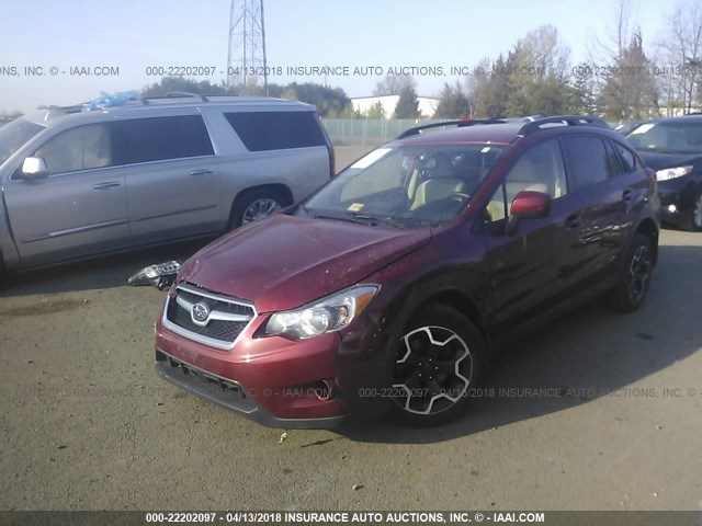 JF2GPACC6D2843959 - 2013 SUBARU XV CROSSTREK 2.0 PREMIUM BURGUNDY photo 2