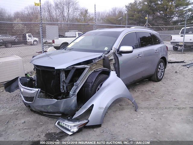 5FRYD4H60GB046929 - 2016 ACURA MDX TECHNOLOGY SILVER photo 2