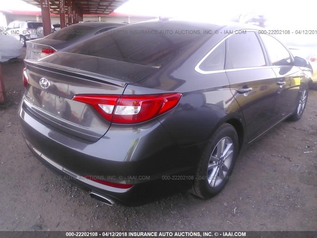 5NPE24AF9FH037750 - 2015 HYUNDAI SONATA SE BROWN photo 4