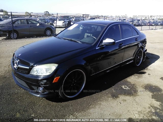 WDDGF56X29R060908 - 2009 MERCEDES-BENZ C 350 BLACK photo 2