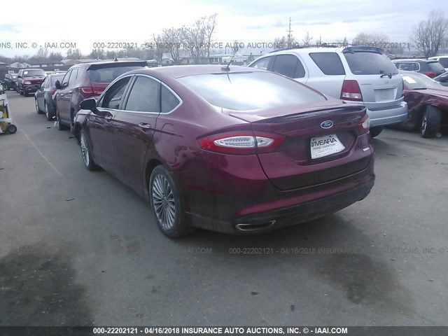 3FA6P0D93FR240625 - 2015 FORD FUSION TITANIUM MAROON photo 3