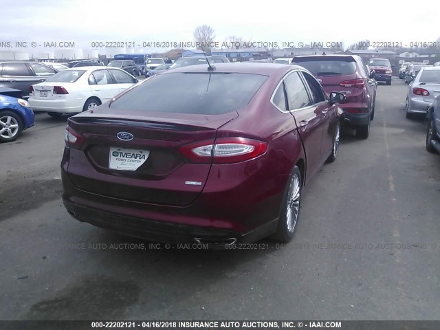 3FA6P0D93FR240625 - 2015 FORD FUSION TITANIUM MAROON photo 4