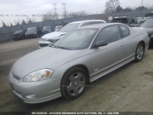 2G1WL15C979406734 - 2007 CHEVROLET MONTE CARLO SS SILVER photo 2