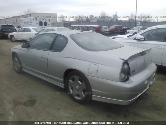 2G1WL15C979406734 - 2007 CHEVROLET MONTE CARLO SS SILVER photo 3