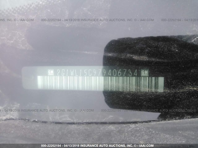 2G1WL15C979406734 - 2007 CHEVROLET MONTE CARLO SS ვერცხლისფერი ფოტო 9