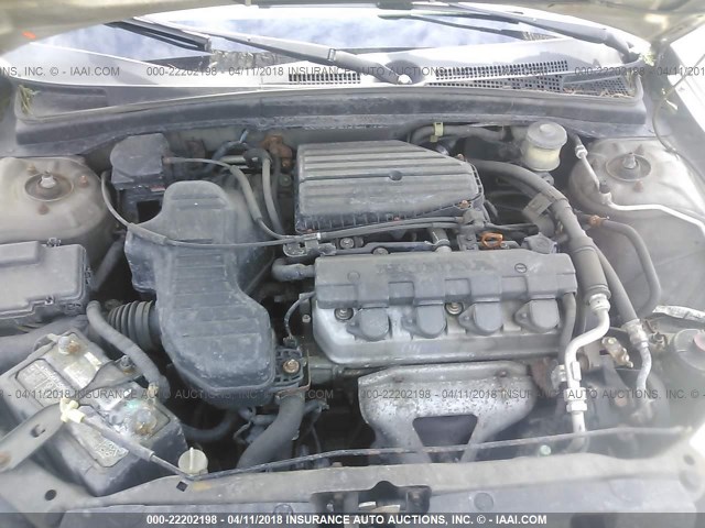 2HGES16682H566389 - 2002 HONDA CIVIC LX TAN photo 10