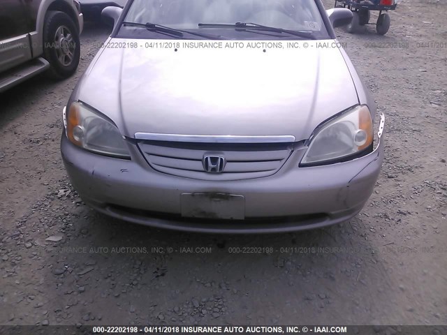 2HGES16682H566389 - 2002 HONDA CIVIC LX TAN photo 6