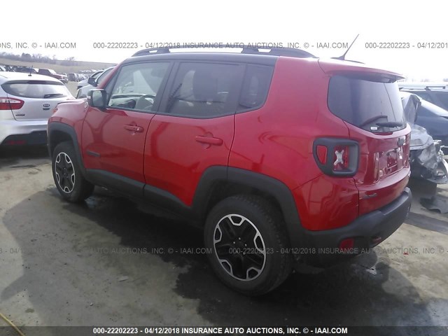 ZACCJBCB4HPE87826 - 2017 JEEP RENEGADE TRAILHAWK RED photo 3