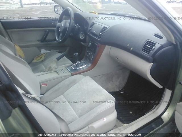 4S4BP61C057367880 - 2005 SUBARU LEGACY OUTBACK 2.5I BEIGE photo 5