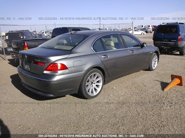 WBAGN63414DS48674 - 2004 BMW 745 LI SILVER photo 4