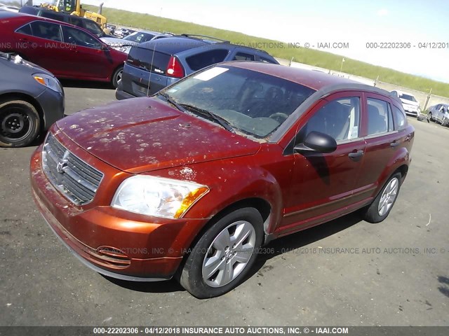 1B3HB48B37D287851 - 2007 DODGE CALIBER SXT ORANGE photo 2