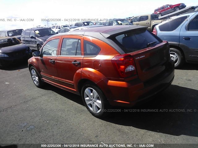 1B3HB48B37D287851 - 2007 DODGE CALIBER SXT ORANGE photo 3