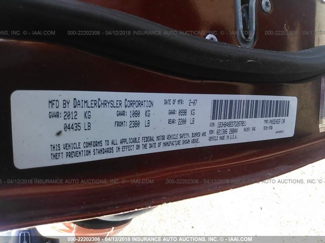 1B3HB48B37D287851 - 2007 DODGE CALIBER SXT ORANGE photo 9