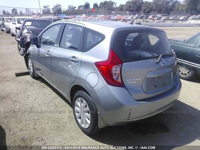 3N1CE2CP7FL439472 - 2015 NISSAN VERSA NOTE S/S PLUS/SV/SL/SR GRAY photo 3