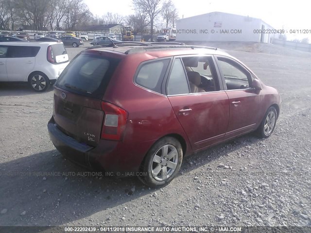 KNAFG526587190740 - 2008 KIA RONDO LX/EX MAROON photo 4