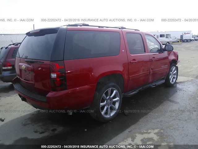 1GNSKJE74DR201360 - 2013 CHEVROLET SUBURBAN K1500 LT RED photo 4