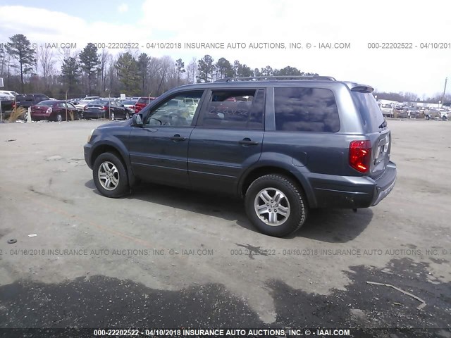 5FNYF18584B005087 - 2004 HONDA PILOT EXL GRAY photo 3