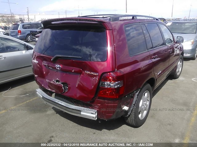 JTEDP21A370142316 - 2007 TOYOTA HIGHLANDER SPORT/LIMITED RED photo 4