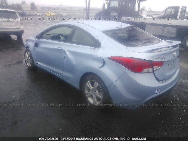 KMHDH6AE2DU019912 - 2013 HYUNDAI ELANTRA COUPE GS/SE Light Blue photo 6