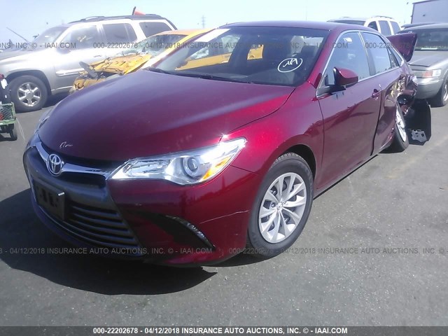 4T1BF1FK6HU798414 - 2017 TOYOTA CAMRY LE/XLE/SE/XSE BURGUNDY photo 2