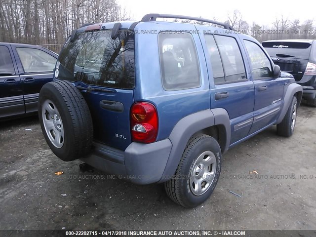 1J4GL48K83W606161 - 2003 JEEP LIBERTY SPORT/FREEDOM BLUE photo 4