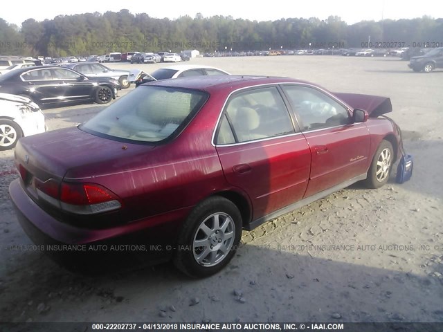 1HGCG56732A029646 - 2002 HONDA ACCORD SE RED photo 4