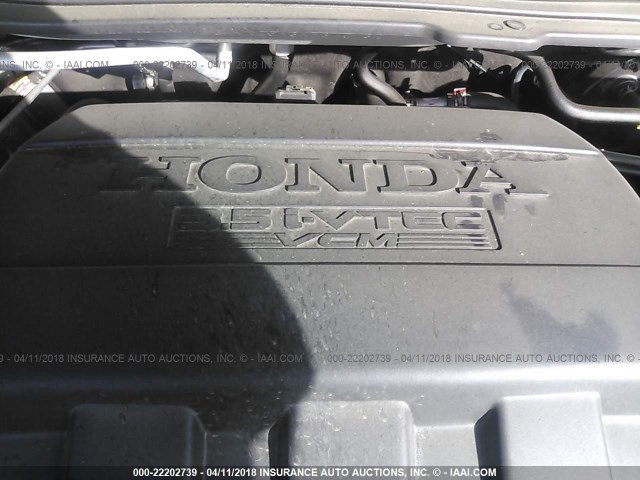 5FNRL5H6XFB101321 - 2015 HONDA ODYSSEY EXL ვერცხლისფერი ფოტო 10